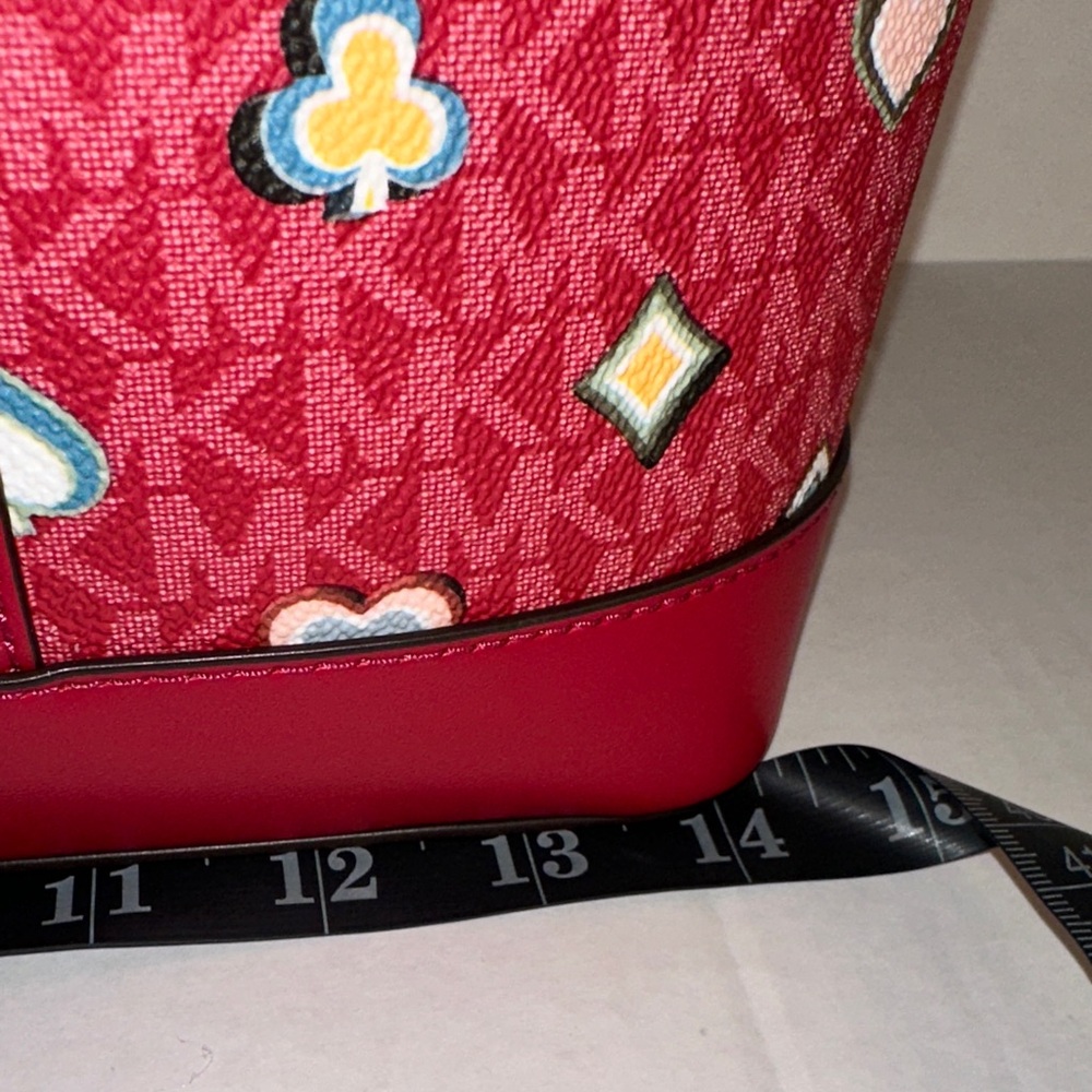 Michael Kors Red‎ Tote with Heart and Diamond Accents - Picture 9 of 9